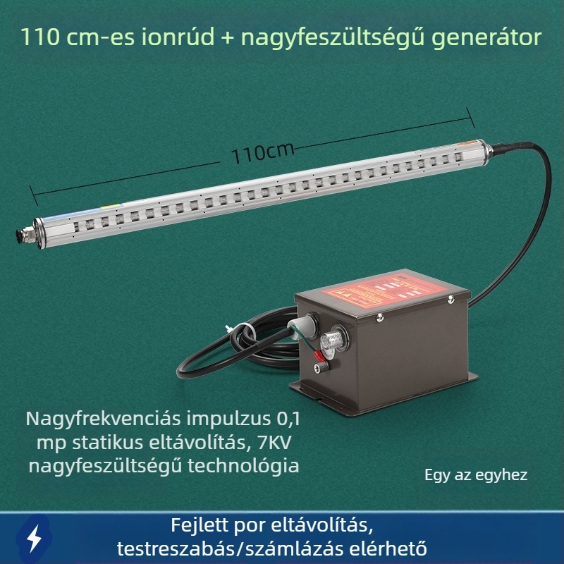 Ipari kompakt intelligens, magas frekvenciájú statikus eliminátor ionos levegőrúddal műanyag fóliás tasakok gyártására és nyomtatására