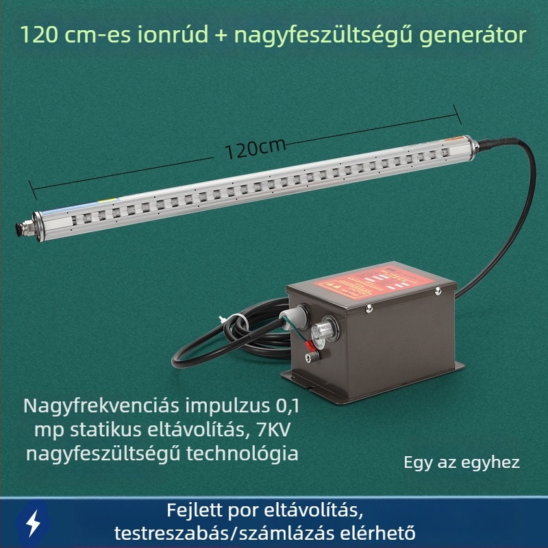 Ipari kompakt intelligens, magas frekvenciájú statikus eliminátor ionos levegőrúddal műanyag fóliás tasakok gyártására és nyomtatására
