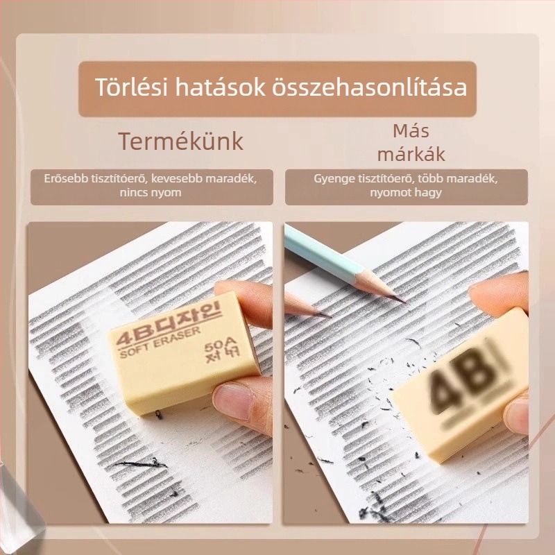 4B radír iskola művészethez és rajzoláshoz, tiszta radírgumi alsó tagozatos diákok számára