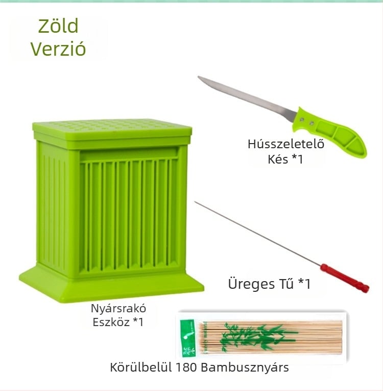 Grillnyárs eszköz, új modell, alkalmas golyó alakú húspogácsákhoz és kolbászokhoz, tiszta kezek