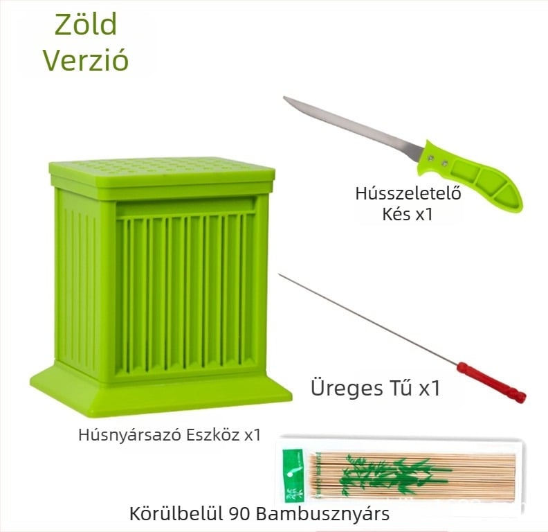 Grillnyárs eszköz, új modell, alkalmas golyó alakú húspogácsákhoz és kolbászokhoz, tiszta kezek