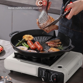 Maifan kő Koreai stílusú grillszelet indukciós főzőlapokhoz és patronos gázfőzőkhöz, tapadásmentes külső grillhez