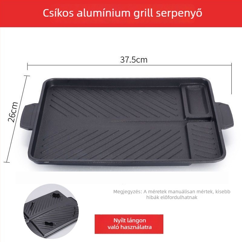 Maifan kő Koreai stílusú grillszelet indukciós főzőlapokhoz és patronos gázfőzőkhöz, tapadásmentes külső grillhez