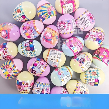 Műanyag húsvéti tojások, nyitható fedéllel – gyermekeknek szánt Gashapon játékok tojás készlet parti dekorációhoz