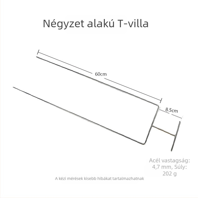 Rozsdamentes acél grillnyársak, 60 cm, két- és háromágú kivitel, kereskedelmi felhasználásra, brazil báránycomhoz, csirkéhez és nyúlhoz