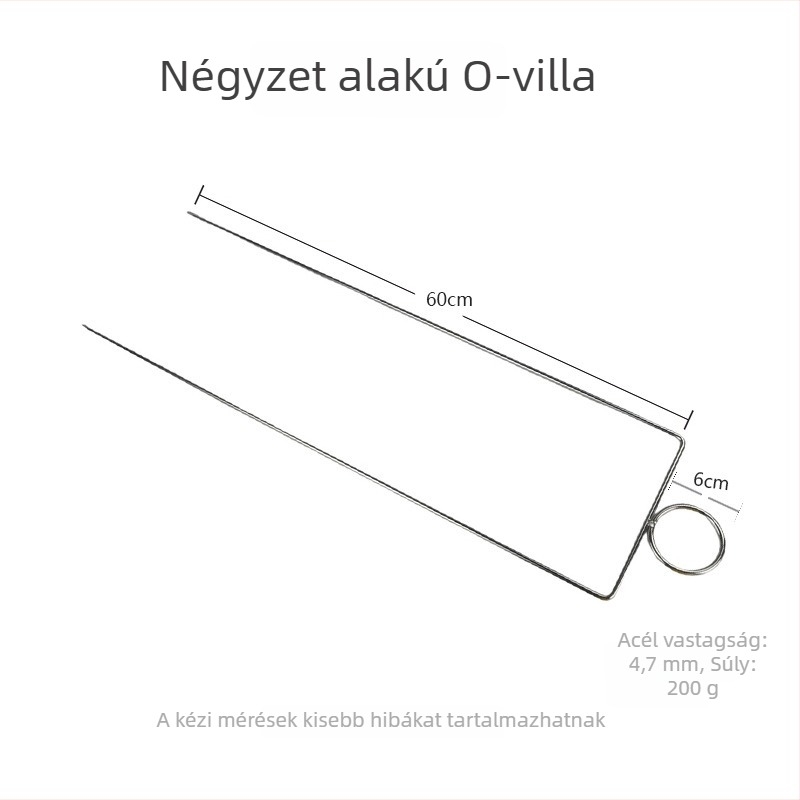 Rozsdamentes acél grillnyársak, 60 cm, két- és háromágú kivitel, kereskedelmi felhasználásra, brazil báránycomhoz, csirkéhez és nyúlhoz