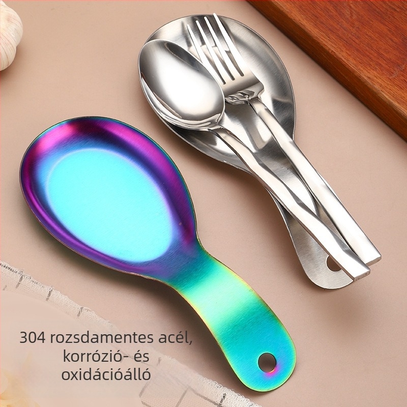 Rozsdamentes acél kanál-tartó, tálca evőeszközökhöz, leveskanál tartó, élelmiszer-klipsz tálca, vastagított tálca