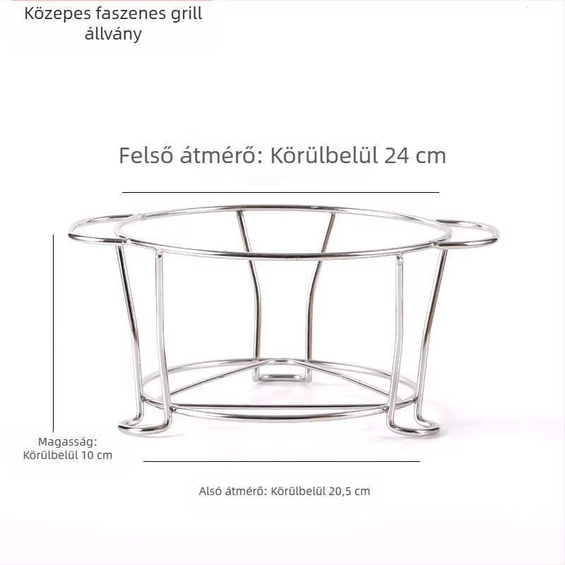 Tea-főző eszközök tűzön, 304 rozsdamentes acél grillháló, kültéri kör alakú széngrill rács