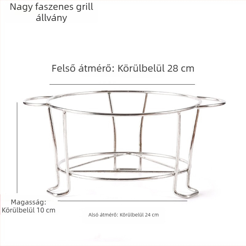 Tea-főző eszközök tűzön, 304 rozsdamentes acél grillháló, kültéri kör alakú széngrill rács