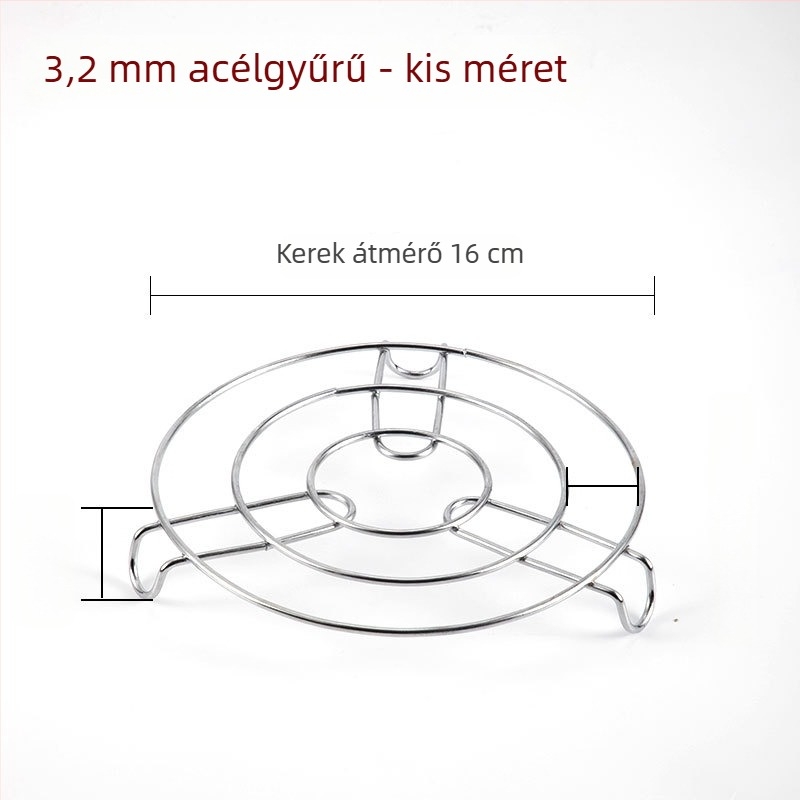 304 rozsdamentes acél gőzölő rács rövid lábakkal és fogantyúval, megerősített gőzölő tálca nyomás alatti edényekhez, multifunkcionális háztartási használatra
