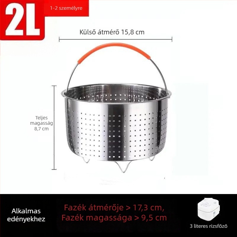 316-os rozsdamentes acél gőzölő kosár, vastagabb gőzölő rács rizshez — otthoni használat
