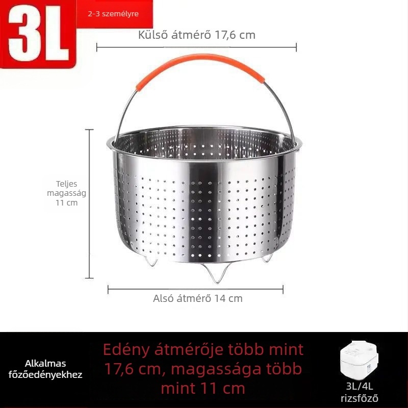 316-os rozsdamentes acél gőzölő kosár, vastagabb gőzölő rács rizshez — otthoni használat