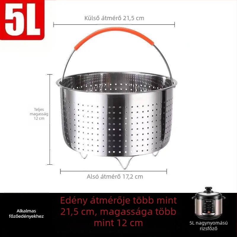 316-os rozsdamentes acél gőzölő kosár, vastagabb gőzölő rács rizshez — otthoni használat