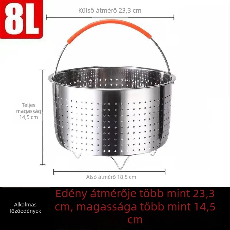 316-os rozsdamentes acél gőzölő kosár, vastagabb gőzölő rács rizshez — otthoni használat