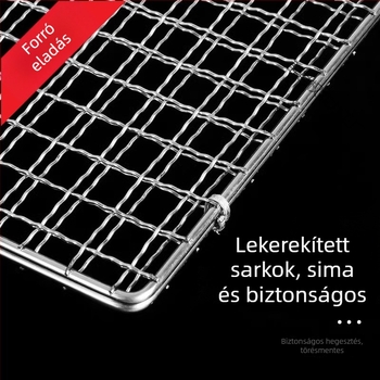 Rozsdamentes acél BBQ grill-hálólemez, klipsz a halat grillezéshez, grillsütő kiegészítő, élelmiszer-minőségű