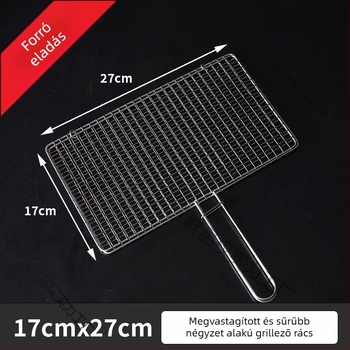 Rozsdamentes acél BBQ grill-hálólemez, klipsz a halat grillezéshez, grillsütő kiegészítő, élelmiszer-minőségű