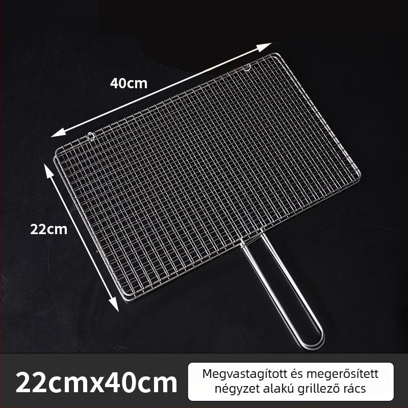 Rozsdamentes acél BBQ grill-hálólemez, klipsz a halat grillezéshez, grillsütő kiegészítő, élelmiszer-minőségű
