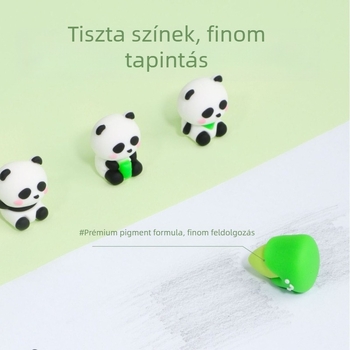 Keqi 6824 Panda radír készlet – 3D panda alakú radírok vödörben
