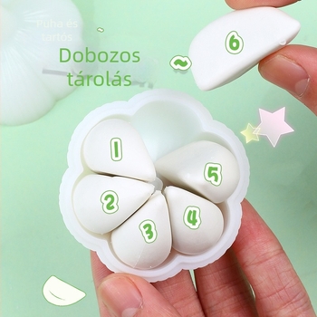 Fokhagyma formájú rajzfilm radír, készlet diákoknak