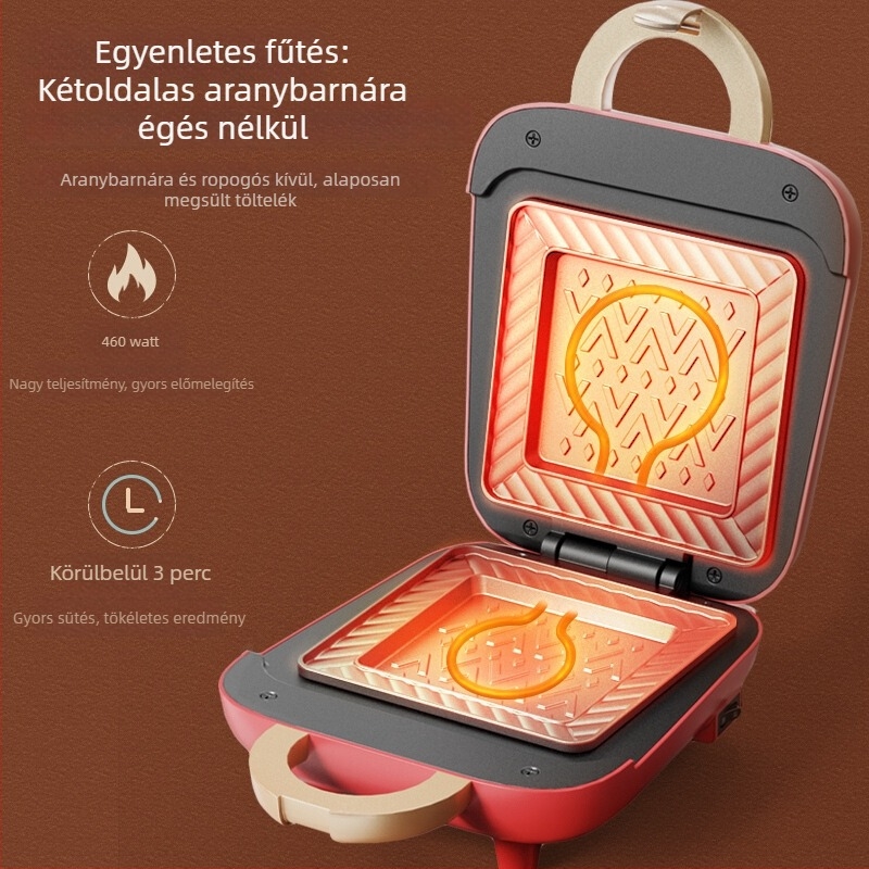 Bear SMZ-B05N1 Multifunkcionális reggeli készülék: szendvicssütő, kenyérsütő és kétoldalas elektromos grill