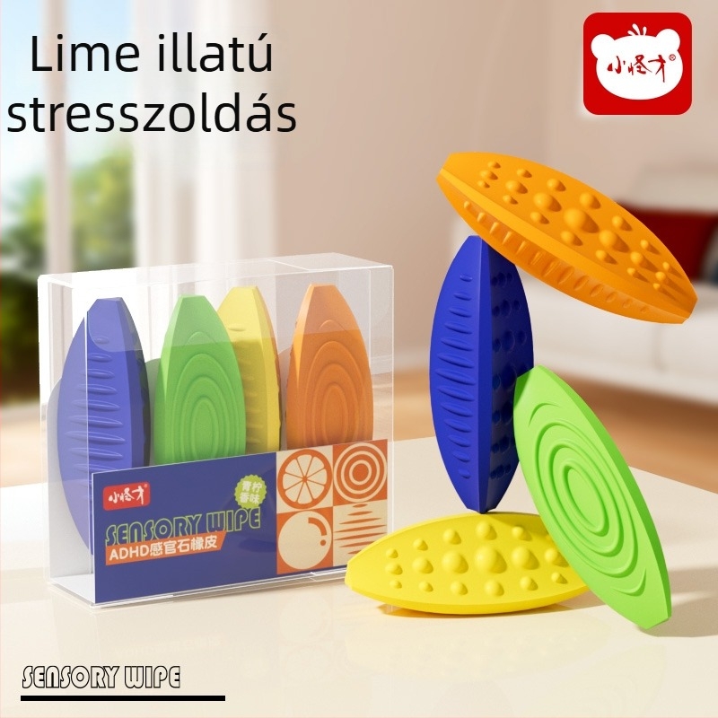 Little Genius lime illatú szenzoros kő radír általános iskolások számára, ADHD, kreatív figyelemfejlesztés