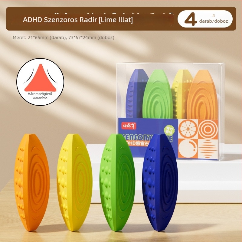 Little Genius lime illatú szenzoros kő radír általános iskolások számára, ADHD, kreatív figyelemfejlesztés