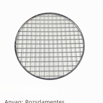 Kerek rozsdamentes acél BBQ rács szénes grillhez, hordozható