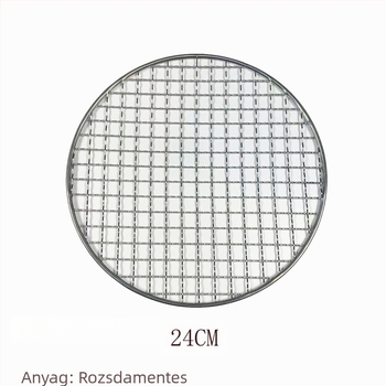 Kerek rozsdamentes acél BBQ rács szénes grillhez, hordozható