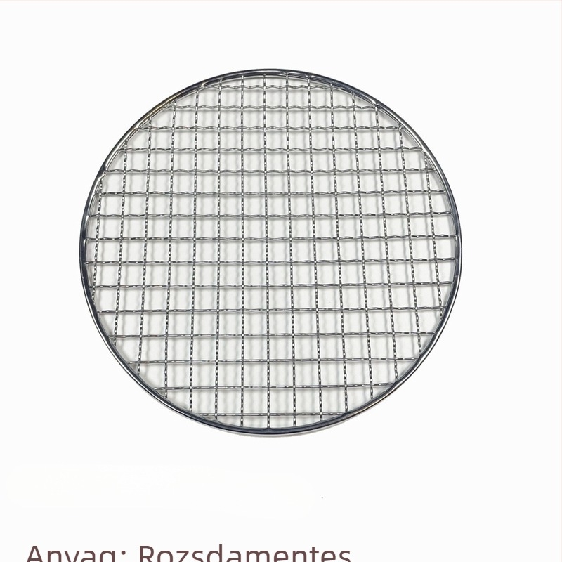 Kerek rozsdamentes acél BBQ rács szénes grillhez, hordozható