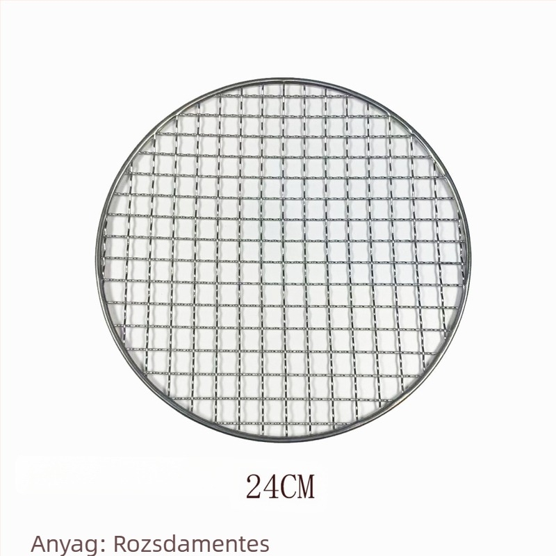 Kerek rozsdamentes acél BBQ rács szénes grillhez, hordozható