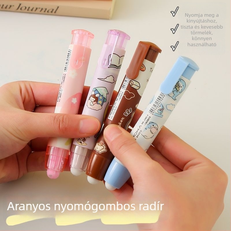 Karikatúrás nyomó radír cserélhető maggal, tiszta, morzsák nélkül, nyomokat nem hagyva, kreatív ajándék gyerekeknek