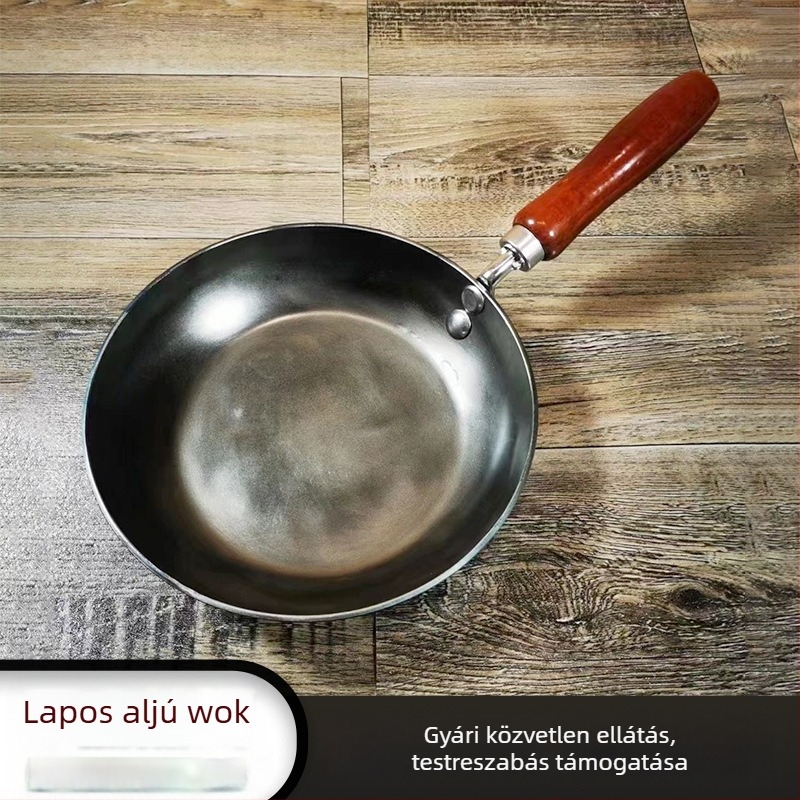 Sík aljú vas serpenyő tojásokhoz, gombócokhoz, steakhez és palacsintákhoz; bevonat nélküli, tapadásmentes, mini serpenyő.