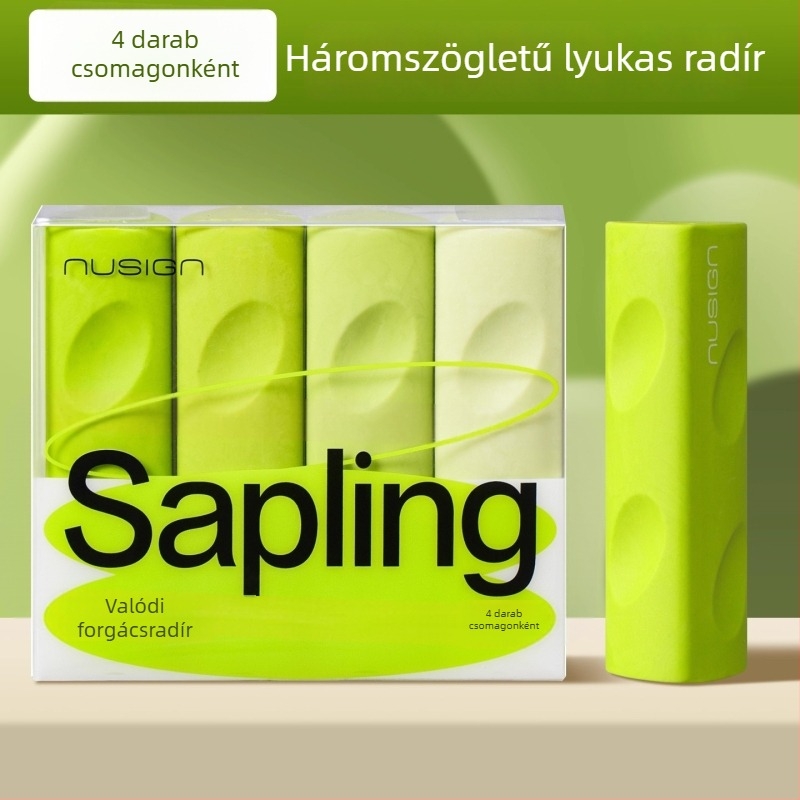 Deli Ns799 Zöld háromszög alakú radír, törmelékszívóval