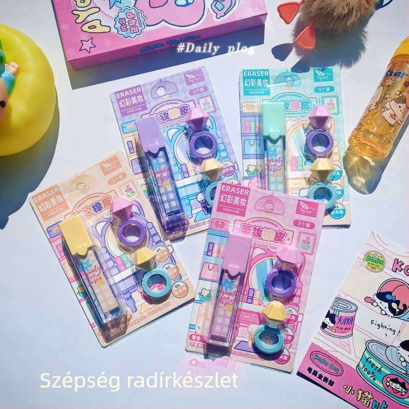 Színes 3D gyümölcs alakú radírok készlet