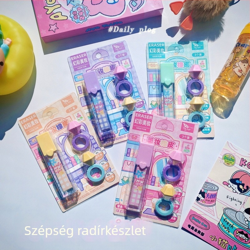 Színes 3D gyümölcs alakú radírok készlet