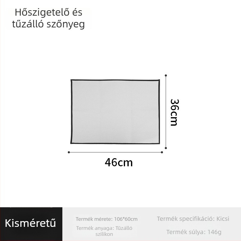 Kültéri magas hőmérsékletnek ellenálló, tűzálló szilikon matrac kempingezéshez és grillezéshez – hőszigetelés, csúszásmentes, többfunkciós