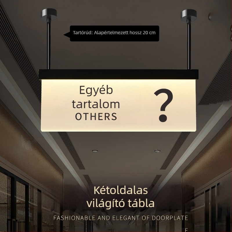 Bevásárlóközponti világító jelzőtáblák a biztonságos útvonalhoz: mosdó, kilépés, lift útmutató, ajtó- és helyiségszám táblák