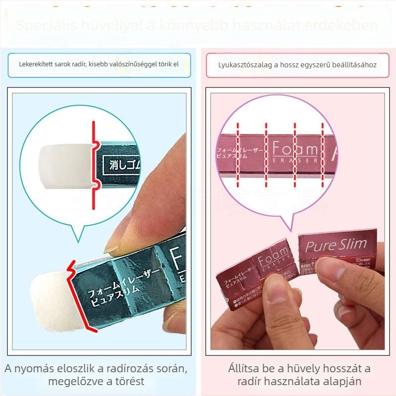 Sakura Cherry Blossom hosszú sávos radír gyerekeknek és általános iskolásoknak – limitált kiadás, kreatív rajz és írás