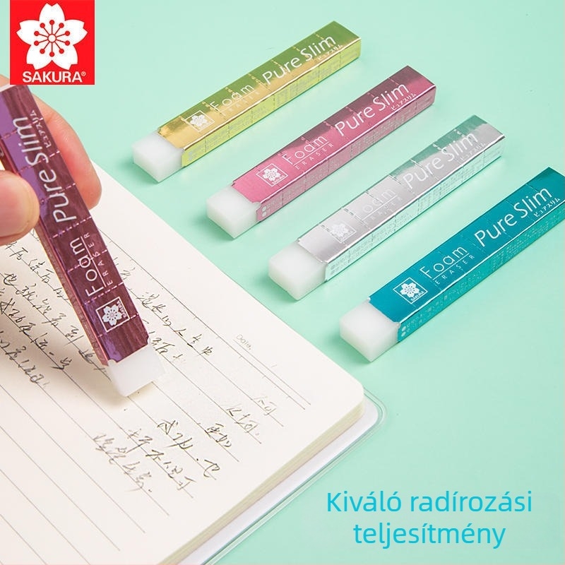 Sakura Cherry Blossom hosszú sávos radír gyerekeknek és általános iskolásoknak – limitált kiadás, kreatív rajz és írás