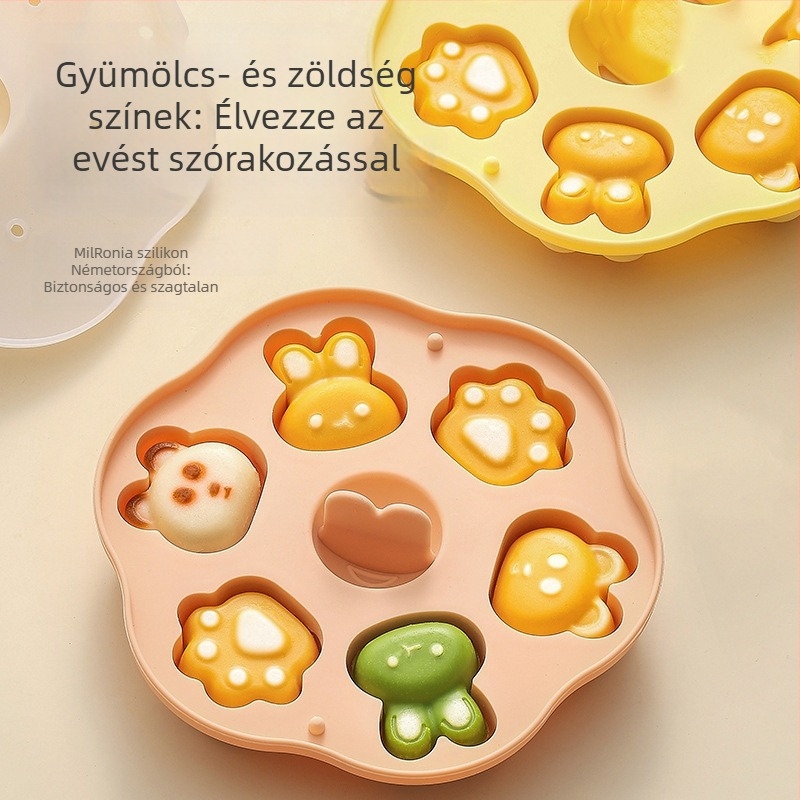Élelmiszer-minőségű szilikon forma gőzölt süteményekhez babás karikatúra motívumokkal, hőálló, rizses süteményekhez és süteményekhez