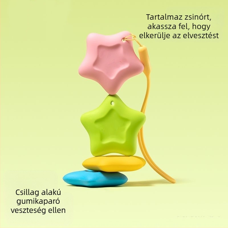 Csillag alakú radír beépített zsinórral, precíz törlés, kopásálló, multifunkcionális