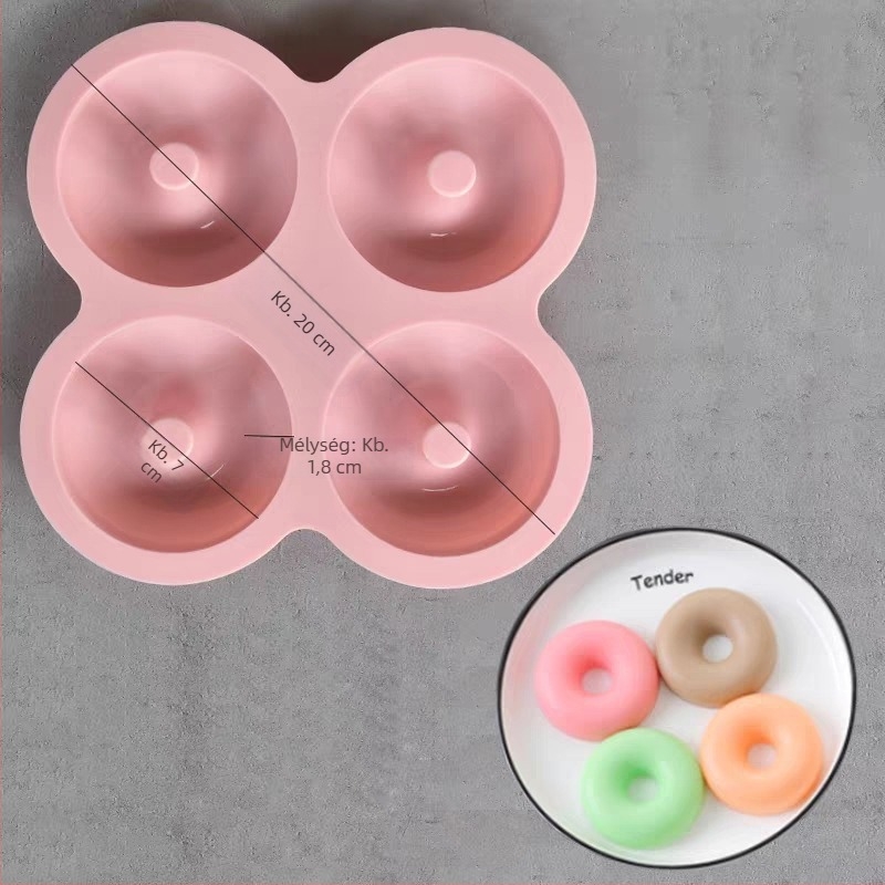 Négyrészes szilikon fánkforma sütőhöz – DIY tortaformák