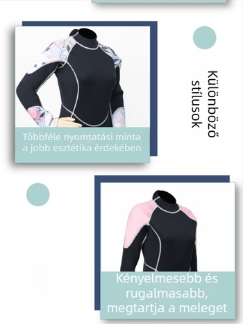 Uniszex 3 mm-es neoprén hosszú ujjú egyrészes ruha, meleg, merüléshez, snorkelhez és szörfözéshez – medúza mintával