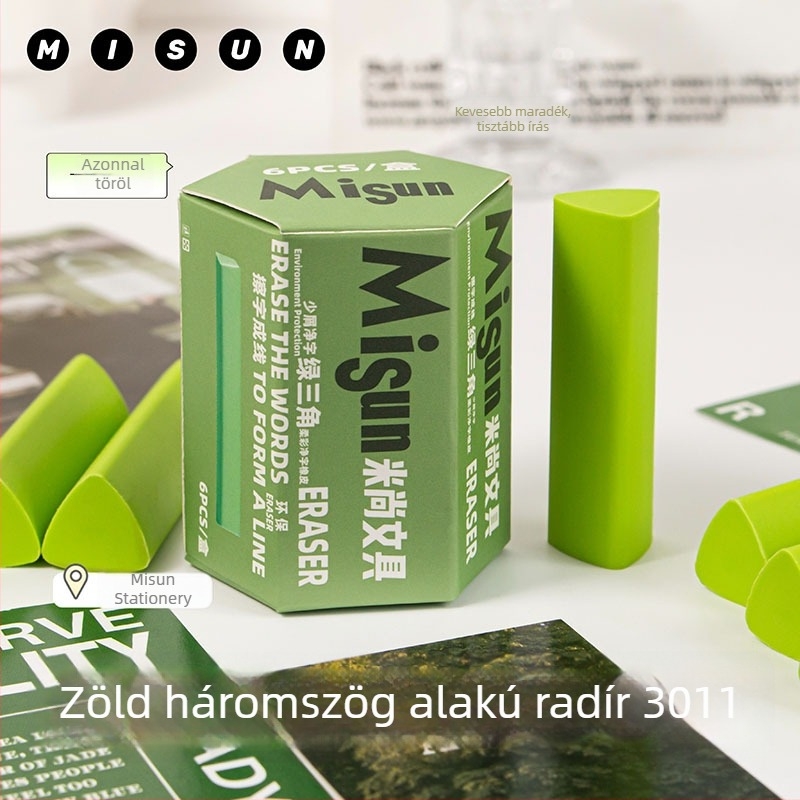 Háromszögletű radír, ultra tiszta, nyom nélkül, az alsó tagozatos gyerekeknek, kevés morzsálás, 2B