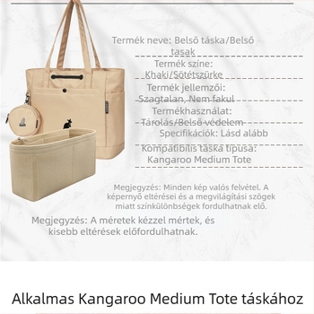 Belső betét és szervező Kangol Kangaroo közepes méretű válltáskához – könnyű, összecsukható elválasztó