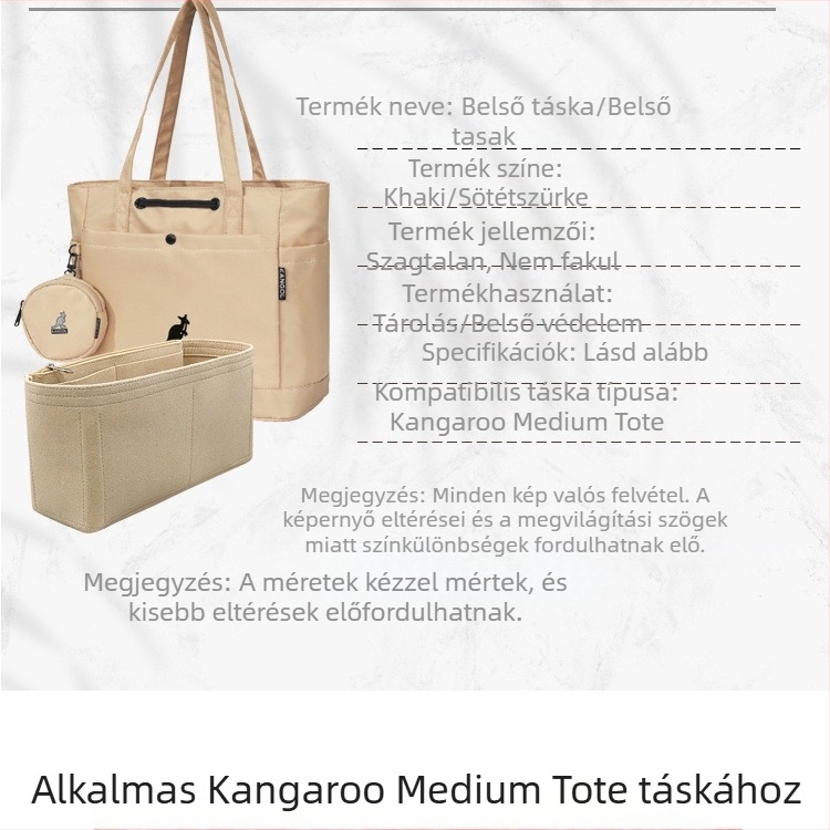 Belső betét és szervező Kangol Kangaroo közepes méretű válltáskához – könnyű, összecsukható elválasztó