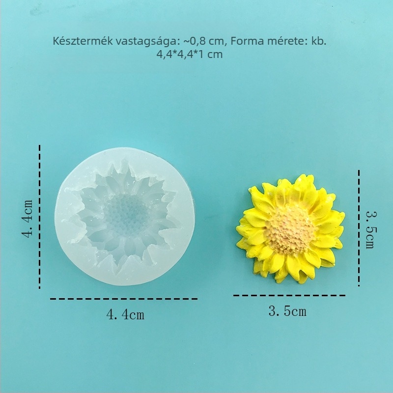 6 darab szilikon forma fondant és csokoládé készítéséhez – napraforgó és margaréták virágai, sütőeszközök, élelmiszer-minőség