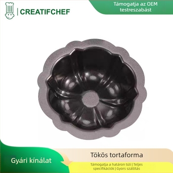 Sütőtökös tortaforma, szénacél, tapadásmentes, egymásra rakható, magas hőállóság, egyenletes hőeloszlás, kör alakú, fodrozott élű, mini sütőeszköz