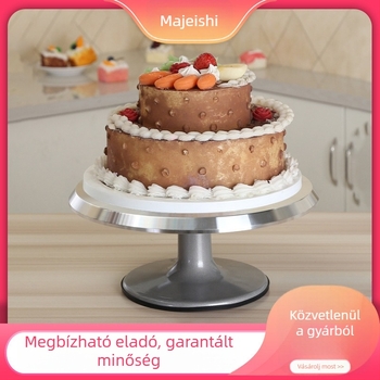 Alumínium-ötvözet torta forgótálca sütéshez, DIY születésnapi tortához, csúszásmentes díszítő eszköz