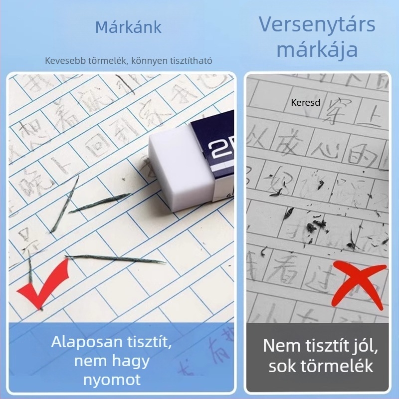 2B radír általános iskolások számára — tiszta, nem toxikus